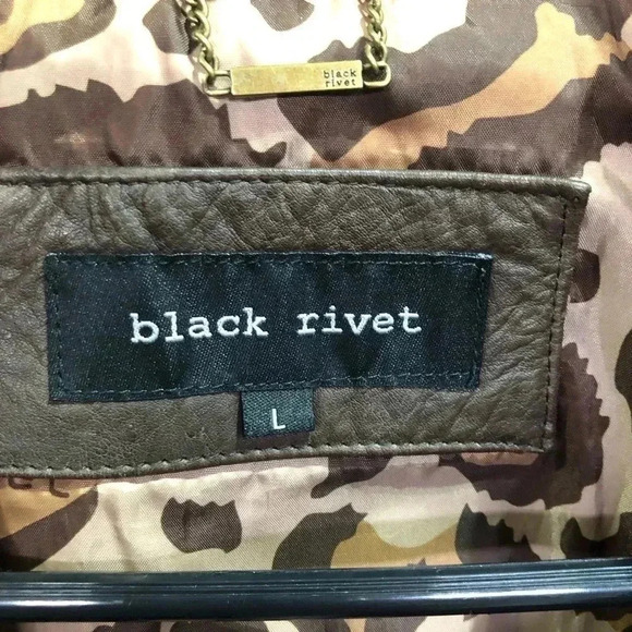 Black Rivet Vintage LeatherJacket,zip front,hip pockets knit collar,lined - Picture 10 of 12